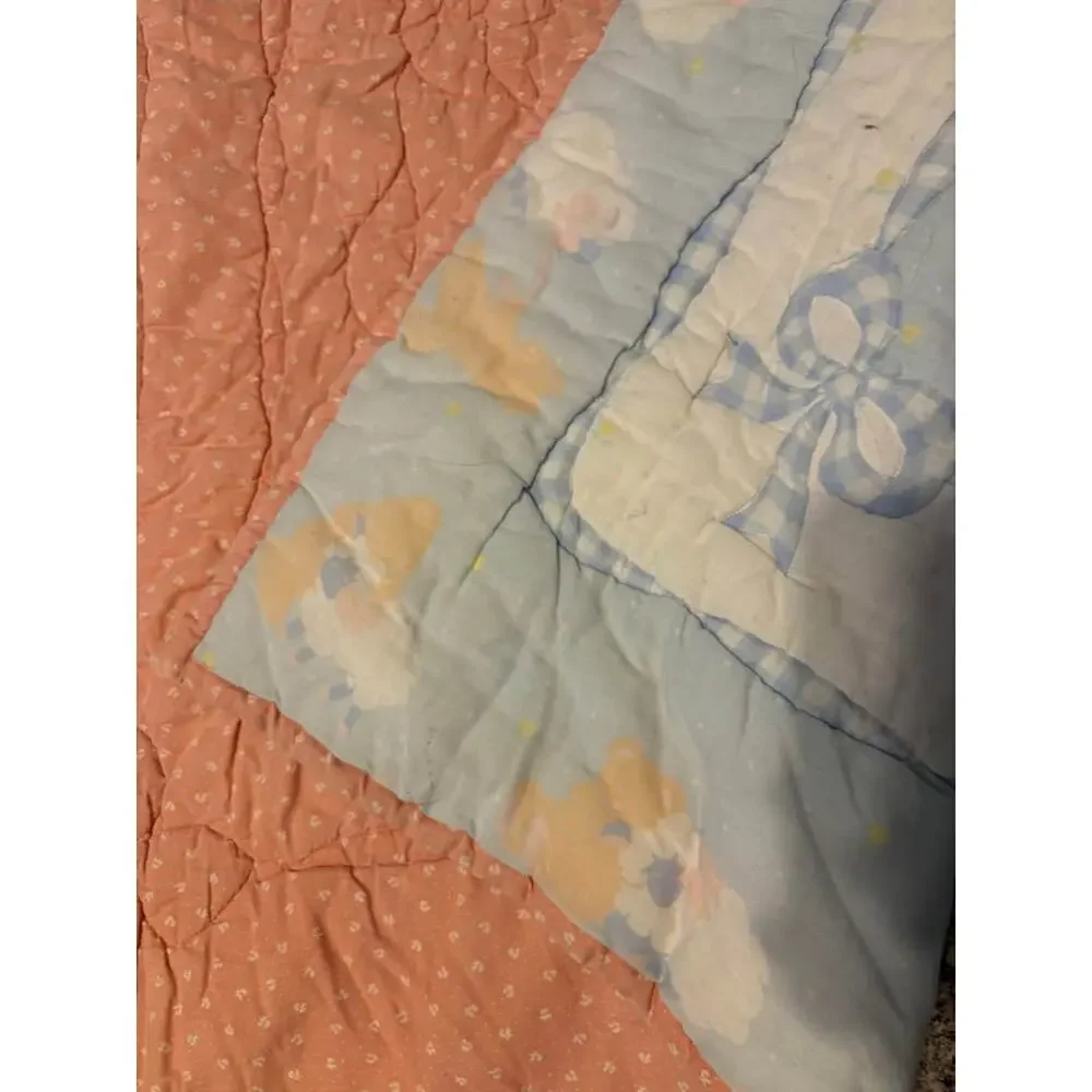 Vintage Retro Style Handmade Baby Quilt